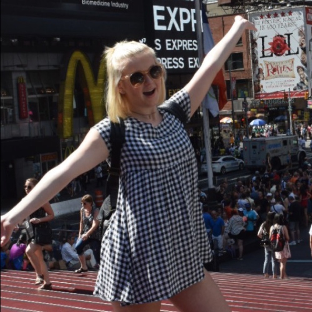 Gingham black and white babydoll dress